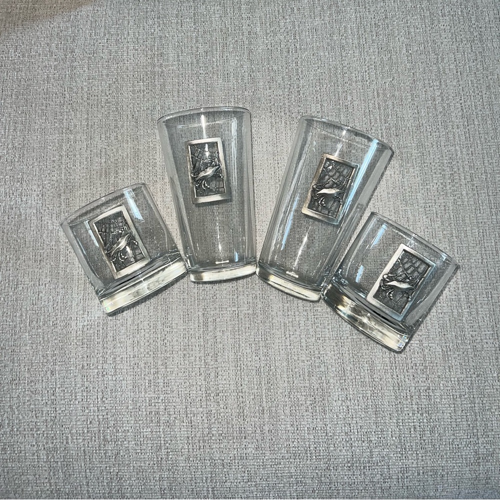 Pewter Crab 4 Piece Drinking Set - Picture 3 of 7